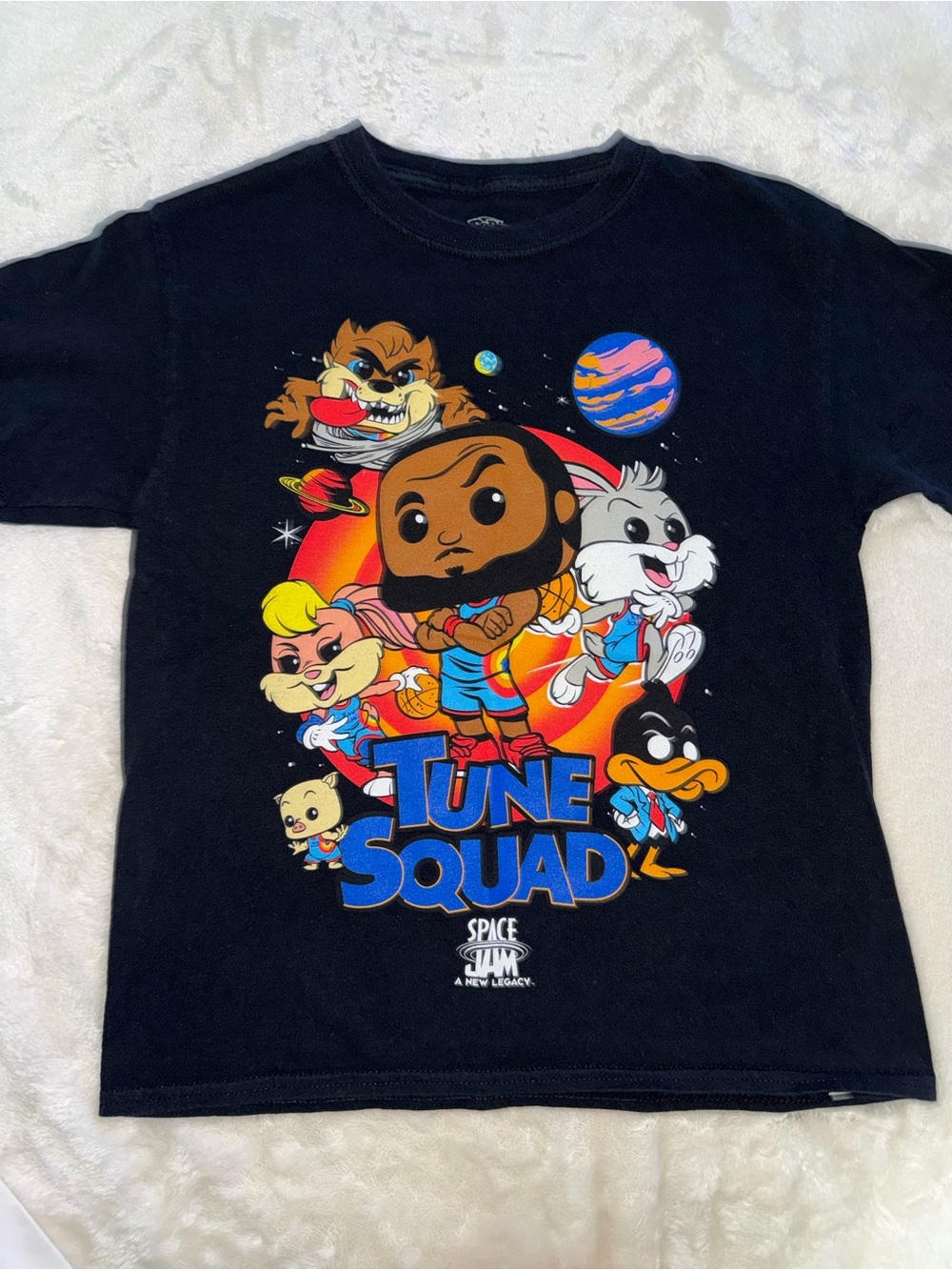 Space Jam Tune Squad Kids Black Graphic Tee